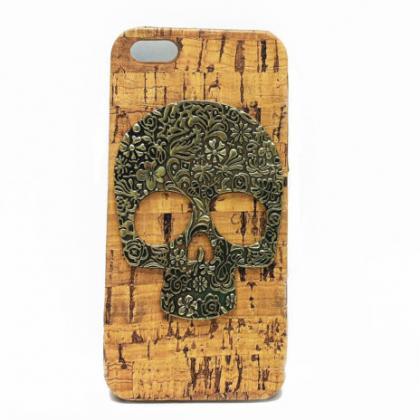 Iphone 5s Case Cover, Skull Wood Texture Iphone 5..