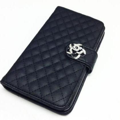 Quilted Leather Samsung Galaxy Note 3 Wallet Case..