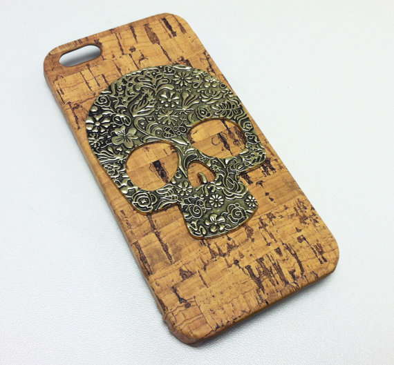 Iphone 5s Case Cover, Skull Wood Texture Iphone 5 Case Cover