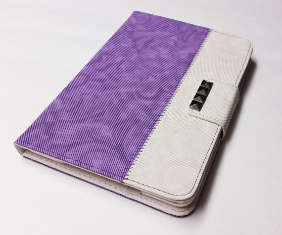 Ipad Mini Case Cover And Flip Stand, Ipad Mini 2 Case Cover - Nice Pattern Fabric Cover With Silver Pyramid Studs